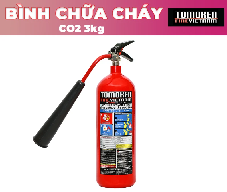 Bình chữa cháy xách tay khí CO2  loại 3KG